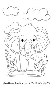 Elephant Coloring Page For Kids Es Un Libro Creativo Para Colorear