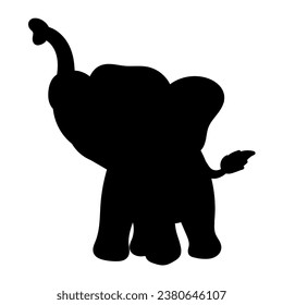Elephant coloring page for kids Hand drawn elephant outline illustration and Set of elephant character silhouette