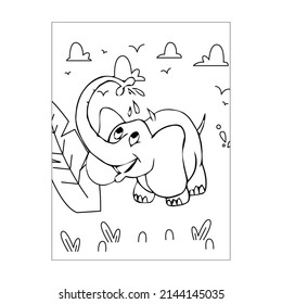 Elephant Coloring Page. Elephant Coloring Pages. coloring book for kids.