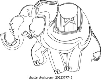 Elephant Coloring Pages With Line Art Design Hand Drawing Sketch Vector illustration For Adult And Kids Coloring Book