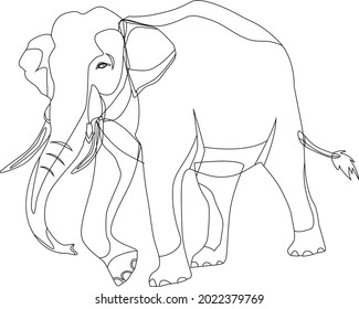 Elephant Coloring Pages With Line Art Design Hand Drawing Sketch Vector illustration For Adult And Kids Coloring Book