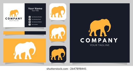Elephant company logo template. Brand Elephant silhouette icon. Vector illustration.