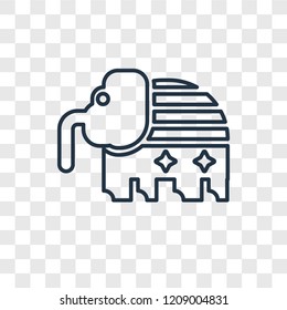Elephant concept vector linear icon isolated on transparent background, Elephant concept transparency concept in outline style