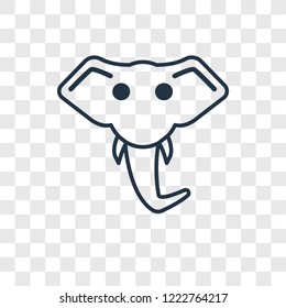 Elephant concept vector linear icon isolated on transparent background, Elephant concept transparency concept in outline style