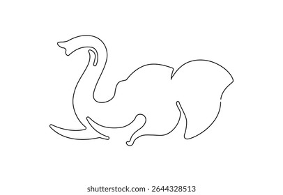 Elephant continuous one line drawing. Editable stroke on a white, One line art of wild elephant, One continuous line illustration of an elephant, isolated on white background.