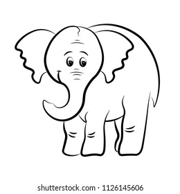 Elephant Contour Stock Vector (Royalty Free) 1126145606 | Shutterstock