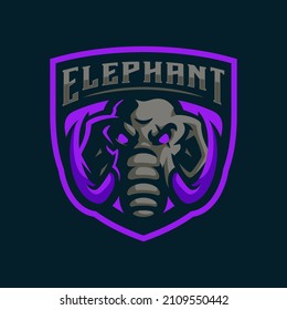 elephant cool mascot logo design 