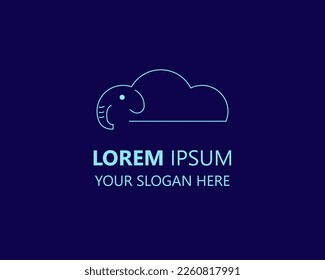 elephant could logo design template vector