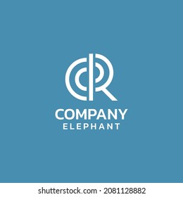 elephant CR initial letter logo. creative monogram inspiration logo design