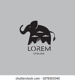 Elephant creative logo illustration abstract vector design template sign symbol