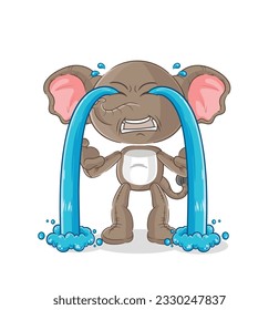 the elephant crying illustration. character vector