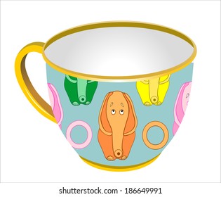  elephant cup on white background