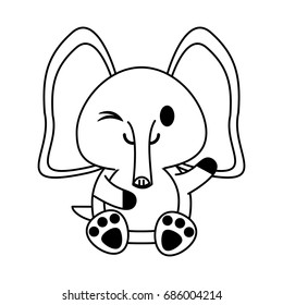 elephant cute animal cartoon icon image 