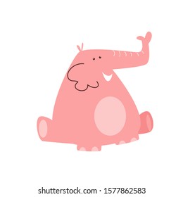 Elephant Cute Cartoon Character Animal Logo Vector Template Design Illustration