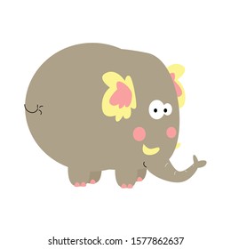 Elephant Cute Cartoon Character Animal Logo Vector Template Design Illustration