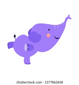 Elephant Cute Cartoon Character Animal Logo Vector Template Design Illustration