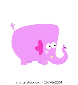 Elephant Cute Cartoon Character Animal Logo Vector Template Design Illustration