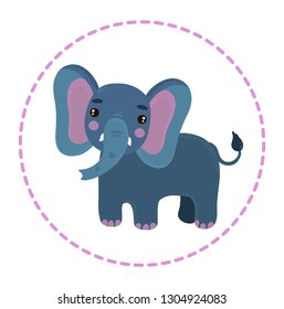 Elephant cute colorful  vector wild animal charcter
