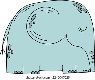 Elephant. Cute elephant. Flat vector doodle.