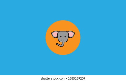 elephant cute head icon vector illustration.
