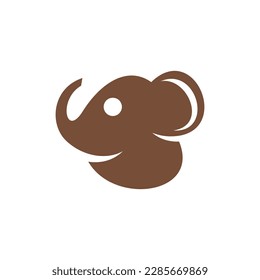 Elephant cute head modern creative logo