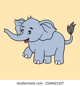 elephant cute illustration, suitable for sticker design, t-shirts