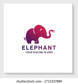 elephant cute logo design template vector, animal logo design template