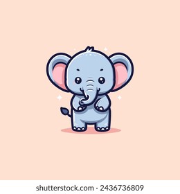 Elephant Cute Mascot Logo Illustration Chibi Kawaii is awesome logo, mascot or illustration for your product, company or bussiness