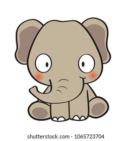 elephant cute sit