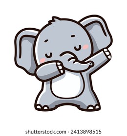 elephant dab cartoon doodle vector animal