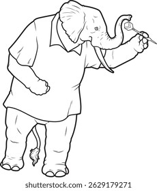 Elefante Dardos dardo animal vetor ilustração de arte