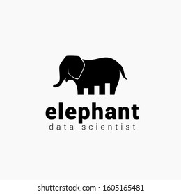 Elephant Data scientist logo template