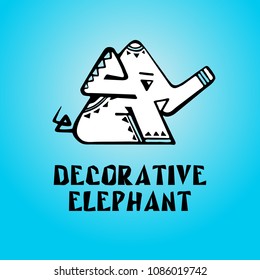 Elephant decorative - emblem design, logo. Vector illustration