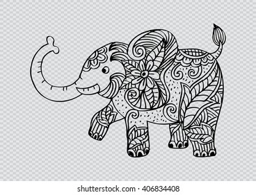 Elephant with decorative style