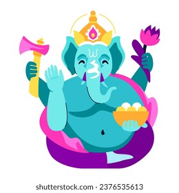 Elephant deity - modern flat design style single isolated image