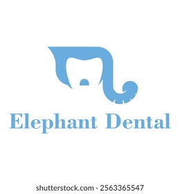 elephant dental flat minimalist logo design