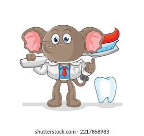 the elephant dentist illustration. character vector