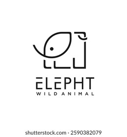 Elephant Design Abstract Line Logo Icon Vector illustration