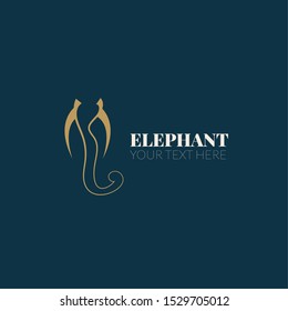 Elephant design logo, simple vector illustration of the elephant. 