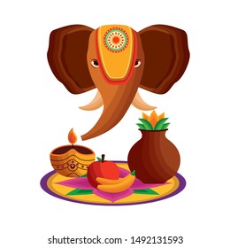 Elephant design, Onam festival celebration culture traditional india and holiday theme Vector illustration