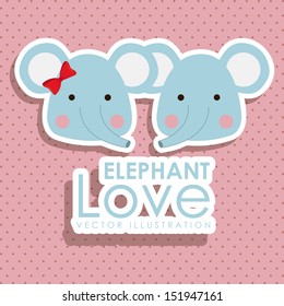 elephant design over dotted background vector illustration 