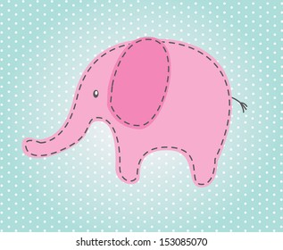 elephant design over dotted background vector illustration 