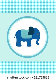 elephant design over dotted background vector illustration - blue
