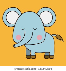 elephant design over orange background vector illustration 
