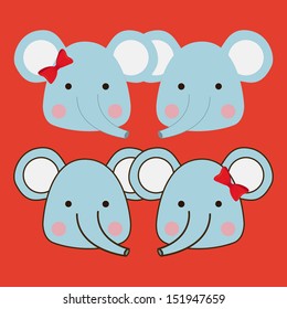elephant design over red background vector illustration 
