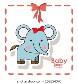 elephant design over white background vector illustration  