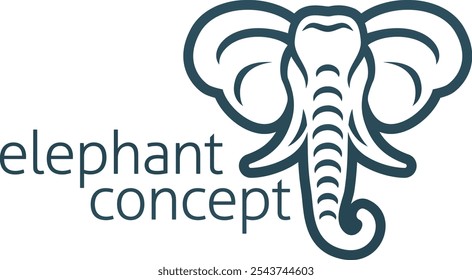 Um projeto de elefante safári ícone animal mascote design conceito
