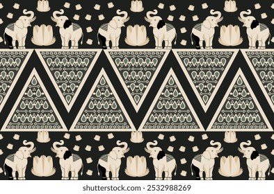 elefante, design, têxtil, padrão, tecido