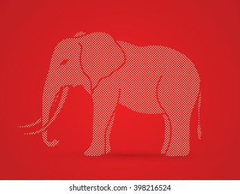 Elephant designed using dots pattern graphic vector.