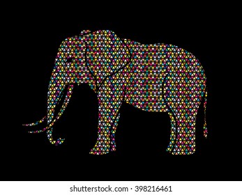 Elephant designed using geometric pattern graphic vector.